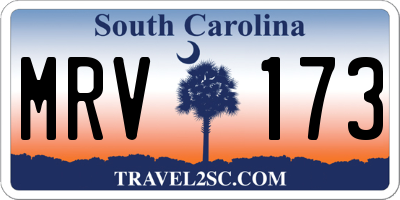 SC license plate MRV173