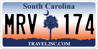 SC license plate MRV174