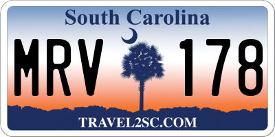 SC license plate MRV178