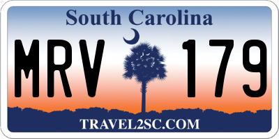 SC license plate MRV179
