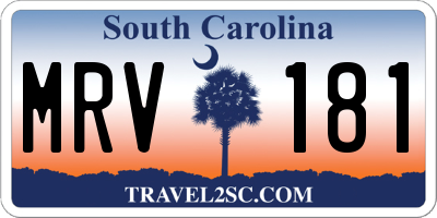 SC license plate MRV181