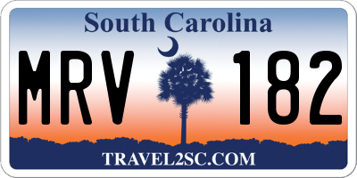 SC license plate MRV182