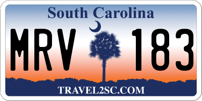 SC license plate MRV183