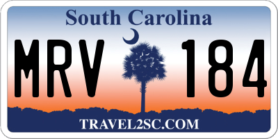 SC license plate MRV184