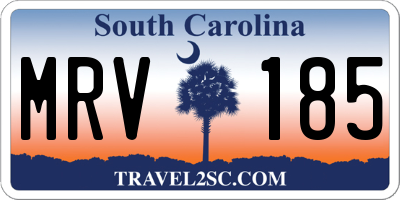 SC license plate MRV185