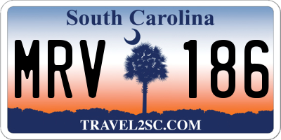 SC license plate MRV186