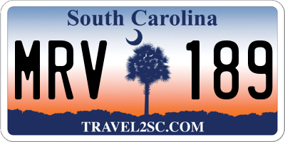 SC license plate MRV189