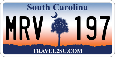 SC license plate MRV197