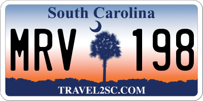 SC license plate MRV198