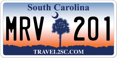 SC license plate MRV201
