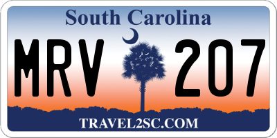 SC license plate MRV207