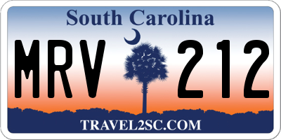 SC license plate MRV212