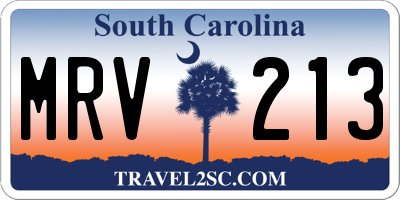 SC license plate MRV213