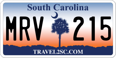 SC license plate MRV215
