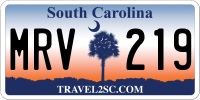 SC license plate MRV219