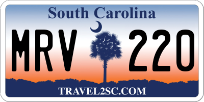 SC license plate MRV220