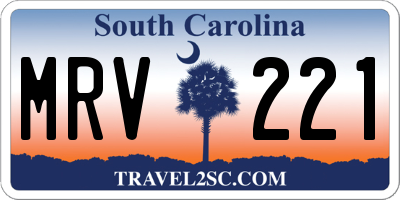 SC license plate MRV221