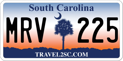 SC license plate MRV225