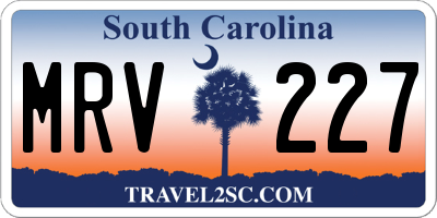 SC license plate MRV227