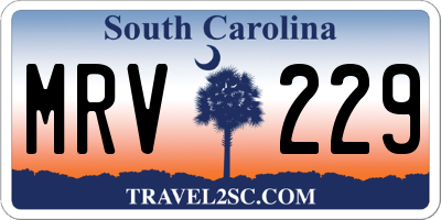 SC license plate MRV229