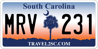 SC license plate MRV231