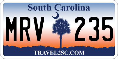 SC license plate MRV235