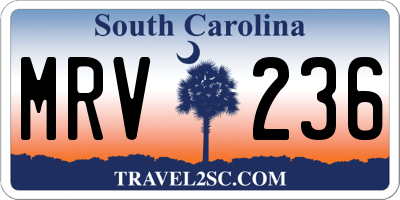 SC license plate MRV236