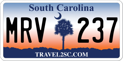 SC license plate MRV237