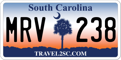 SC license plate MRV238