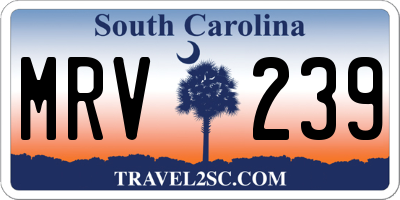 SC license plate MRV239