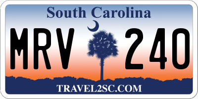 SC license plate MRV240
