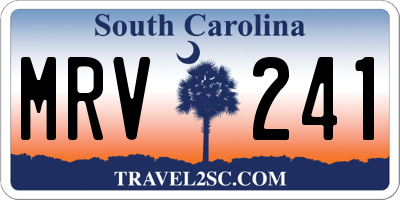 SC license plate MRV241
