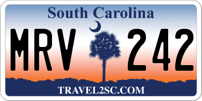 SC license plate MRV242