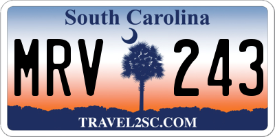 SC license plate MRV243