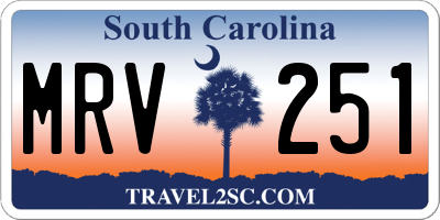 SC license plate MRV251