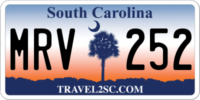 SC license plate MRV252
