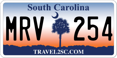 SC license plate MRV254