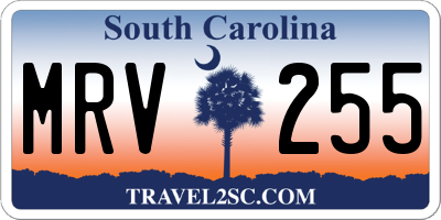 SC license plate MRV255