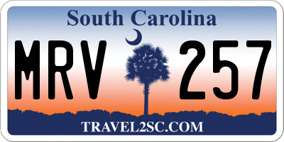 SC license plate MRV257