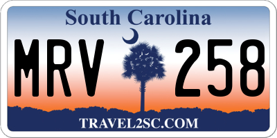 SC license plate MRV258