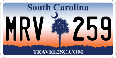 SC license plate MRV259