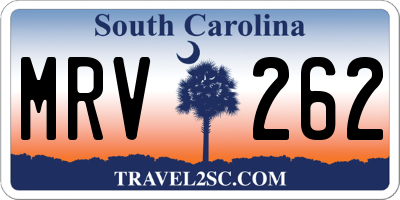 SC license plate MRV262
