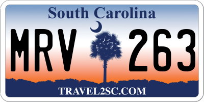 SC license plate MRV263