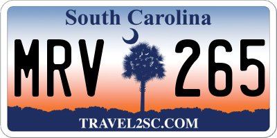 SC license plate MRV265