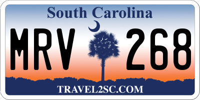 SC license plate MRV268