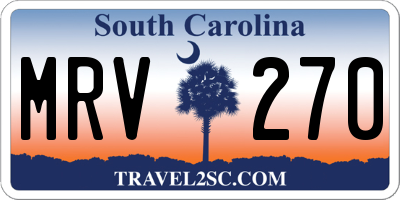 SC license plate MRV270