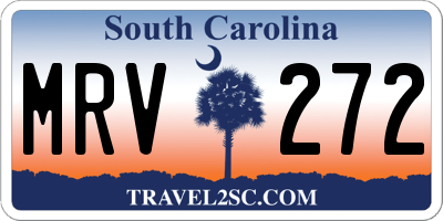 SC license plate MRV272