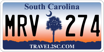 SC license plate MRV274