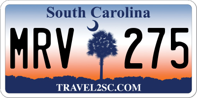 SC license plate MRV275