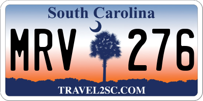 SC license plate MRV276